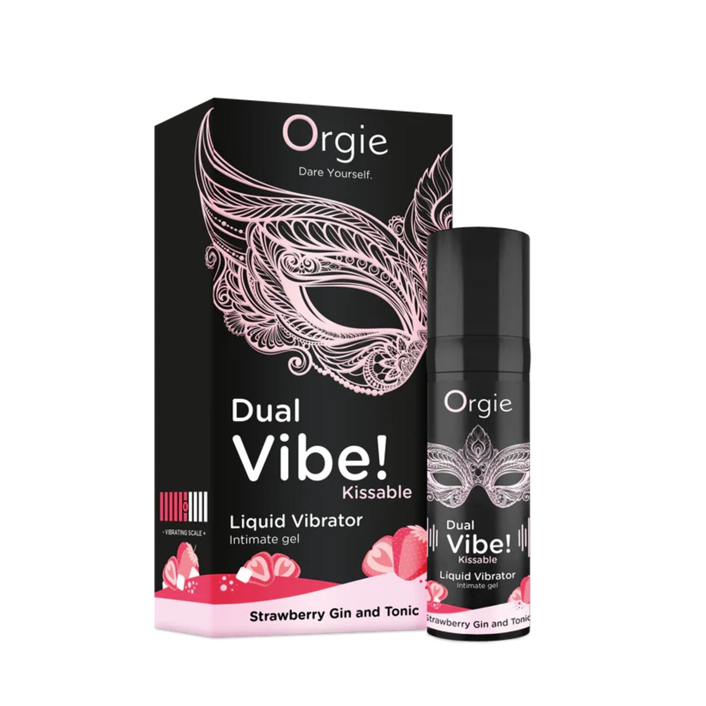 Vibrador líquido Dual Vibe, sabor a fresa y ginebra con tónica, 15 ml