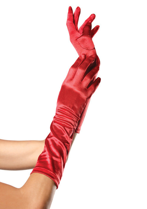 Guantes de codo sexys rojos
