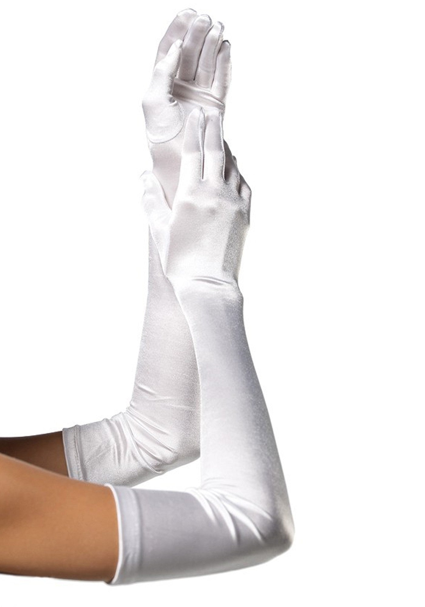 Gants blancs extra longs en satin sexy