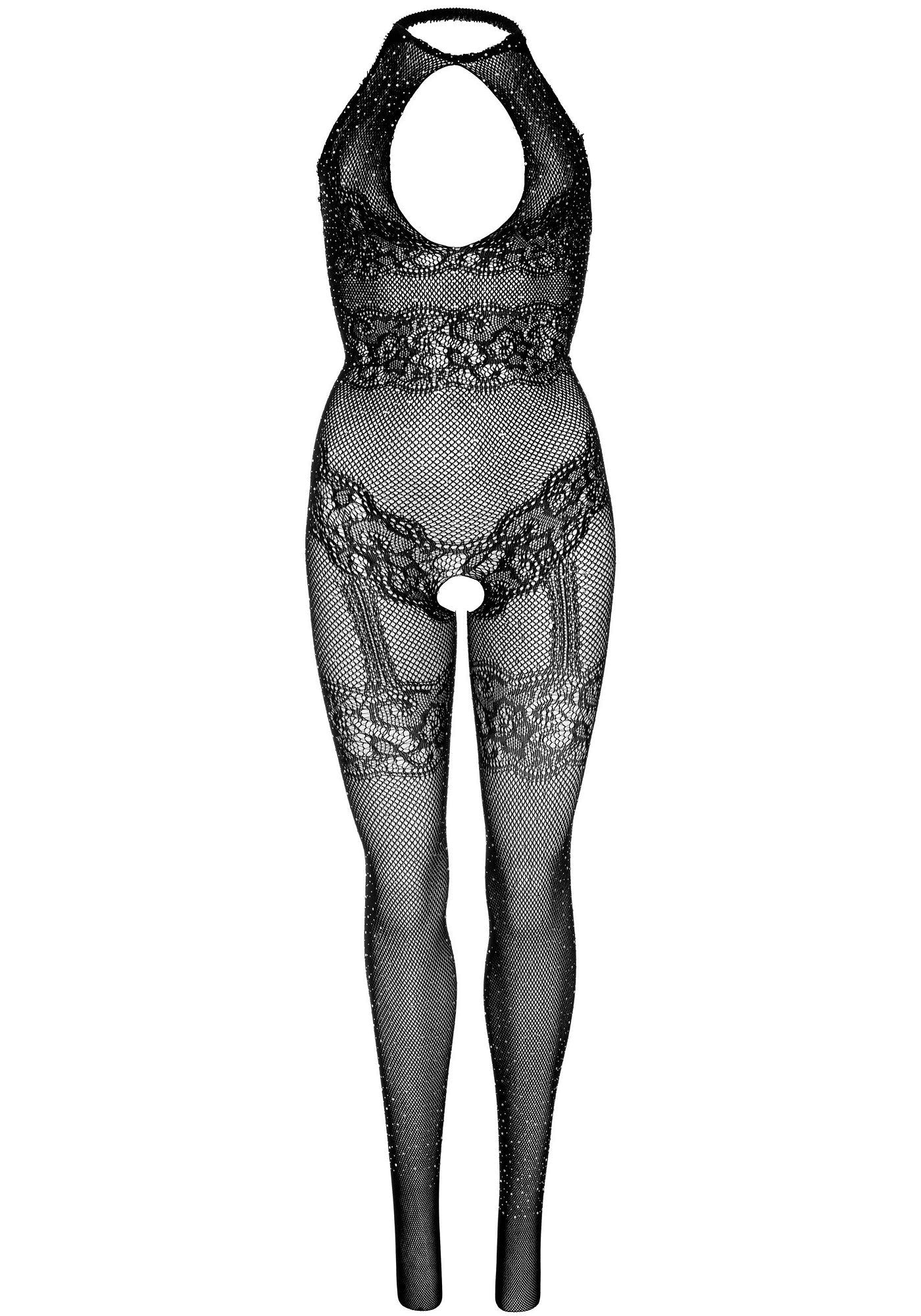 Tuta Sexy Seamless Fishnet Nero