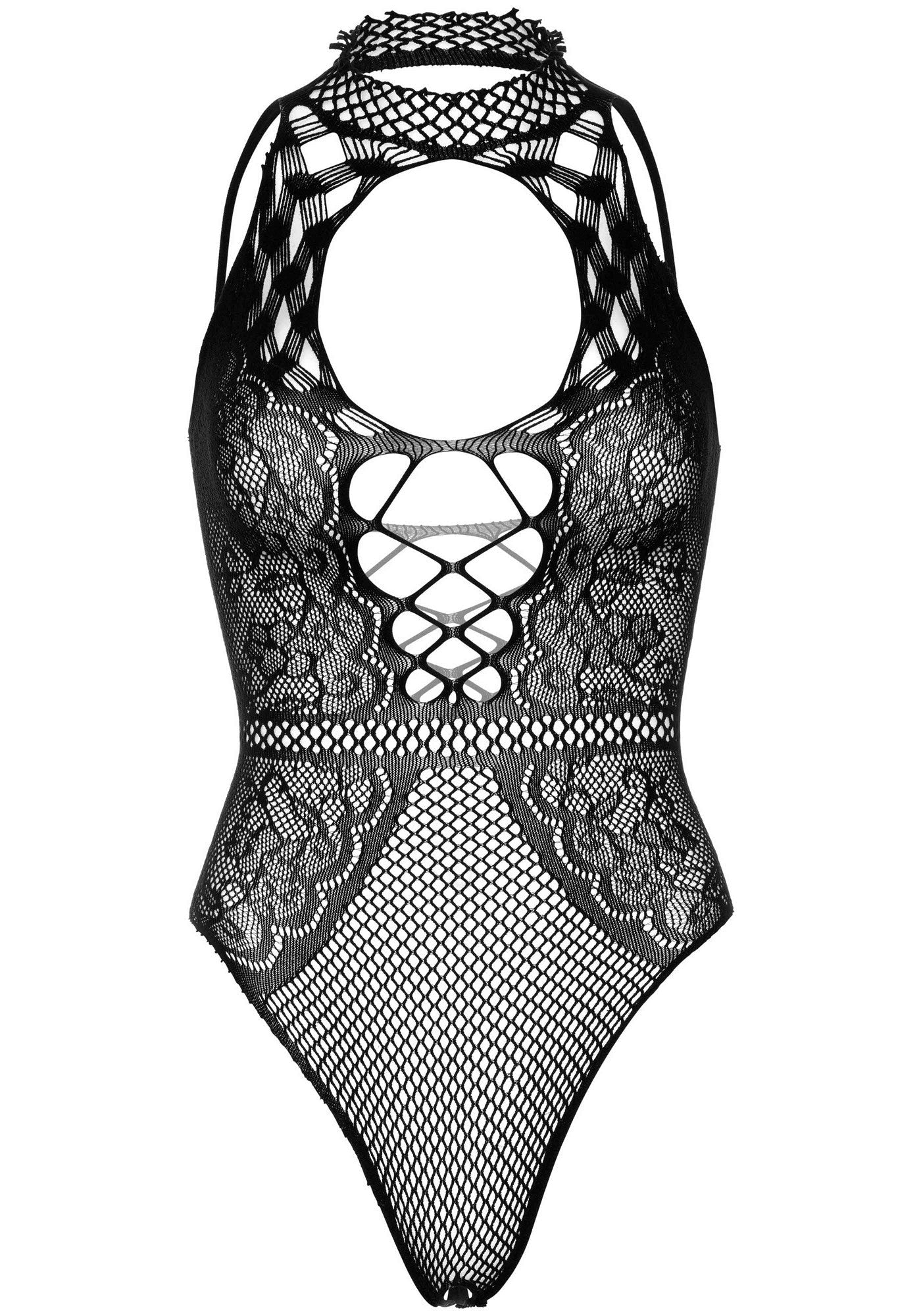 Body Sexy Net and Lace Keyhole Nero