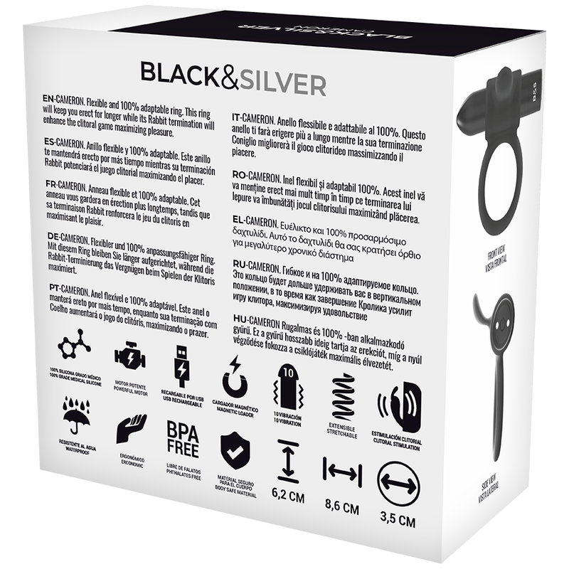 Black&silver - orologio cockring con telecomando cameronme
