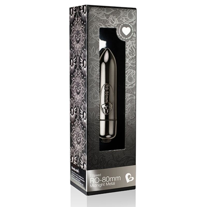 Proiettile vibrante rocks-off ro-80mm metallo di mezzanotte