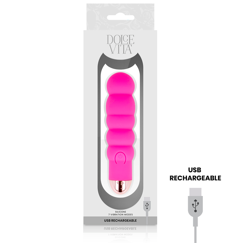 Vibratore ricaricabile dolce vita sei rosa 7 velocità