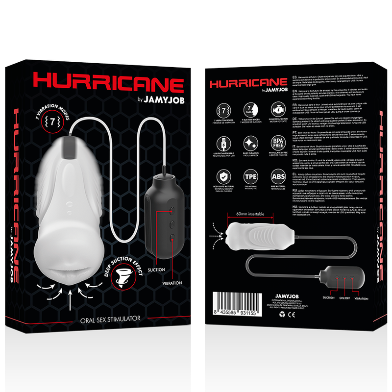 Masturbateur pour homme Jamyjob Hurricane Blanc Vibrant