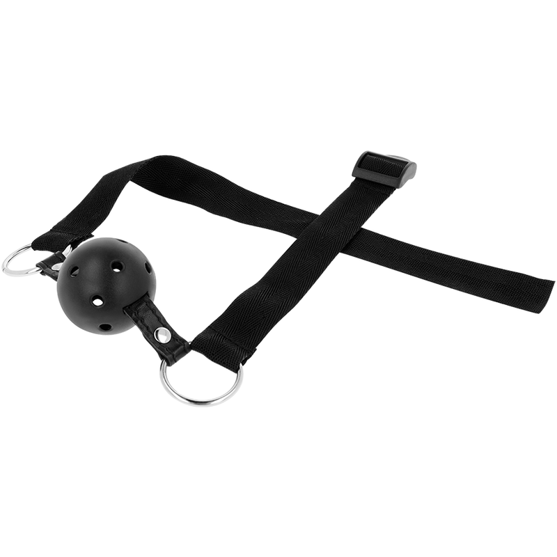 BAILLON-BOULE RESPIRANT EN TISSU NOIR OHMAMA FETISH