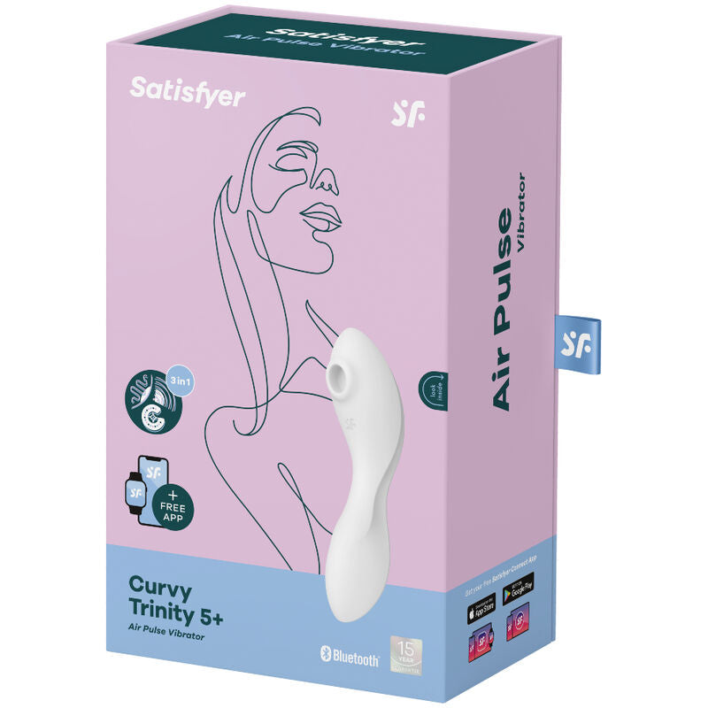 Succhia Cltoride + Punto G Satisfyer Curvy Trinity 5 Bianco