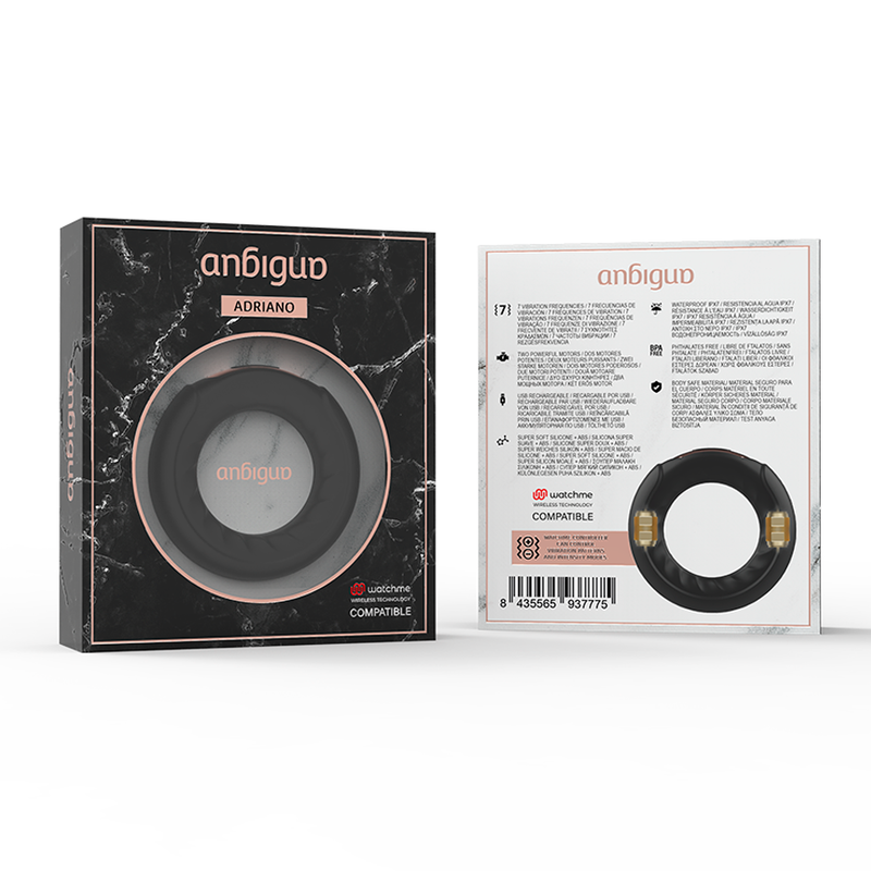 Anello Vibrante Anbiguo Adriano compatibile con Watchme Nero