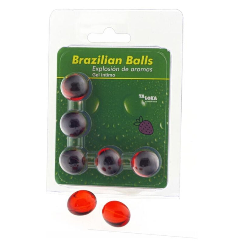 Taloka - 5 palline brasiliani gel intimo alla fragola
