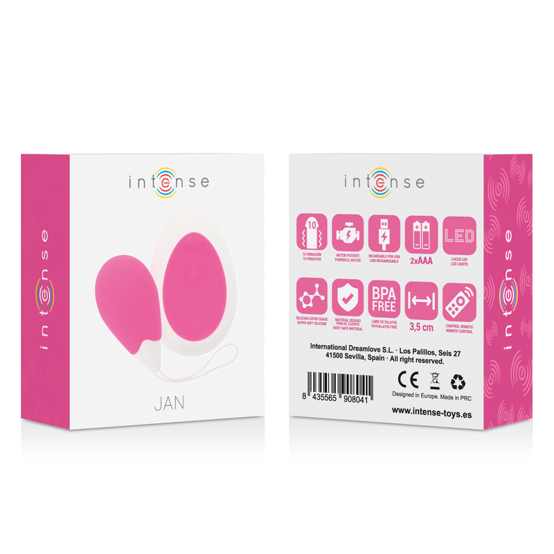 INTENSE - JAN EGG PINK VIBRATEUR TÉLÉCOMMANDE