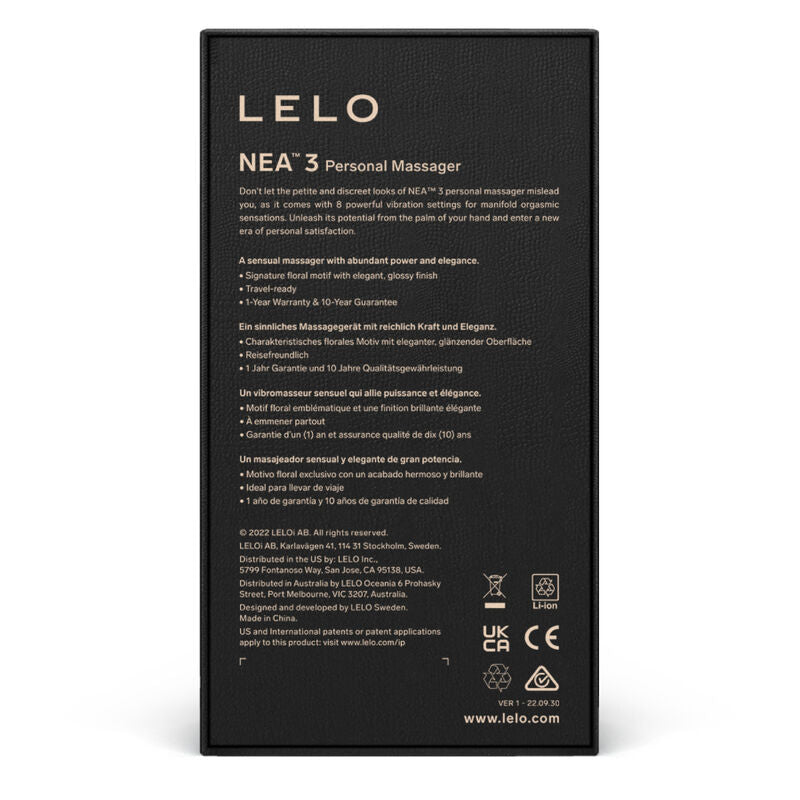 Lelo nea 3 massaggiatore personale - pitch black