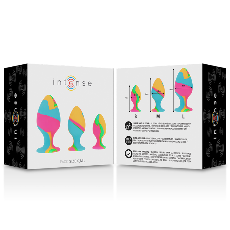 Intense - set de plugs en silicone multicolore