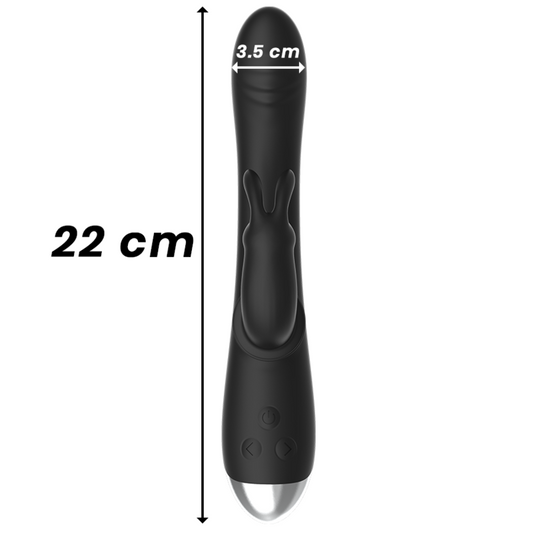 DJ. STIMOLATORE CONIGLIO IN SILICONE RICARICABILE ADAM NERO