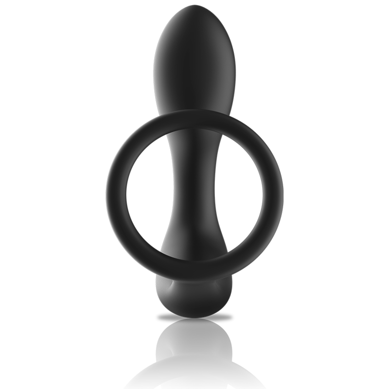MASAJEADOR ANAL RECARGABLE CON CONTROL REMOTO EN SILICONA NEGRA