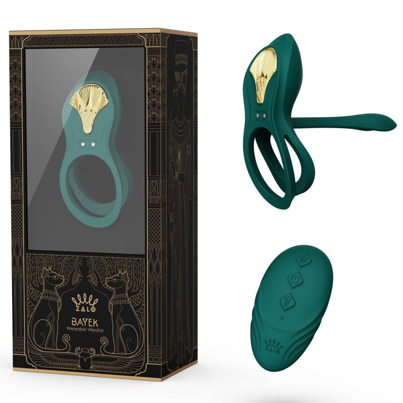 Anelli vibranti stimolazione punto G Zalo bayek verde con telecomando