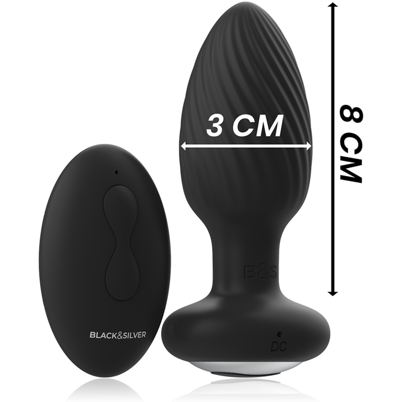 ANAL GIRATORIO DE SILICONA CON POZOS DE PLUG CON CONTROL REMOTO