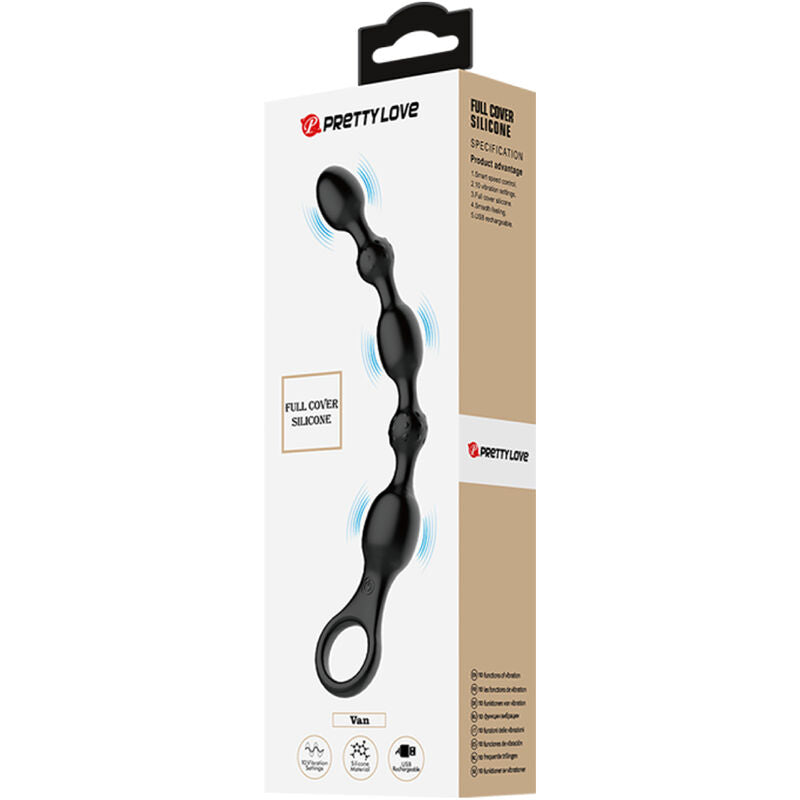 Pretty love - van anal beads 10 vibrazioni in silicone ricaricabile