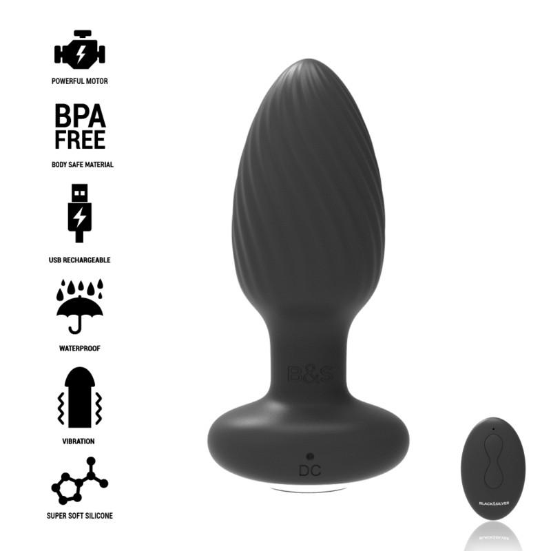 ANAL GIRATORIO DE SILICONA CON POZOS DE PLUG CON CONTROL REMOTO
