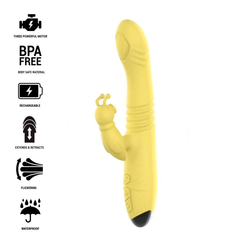 Vibromasseur lapin multi-usage Intense fun Toki jaune up & down