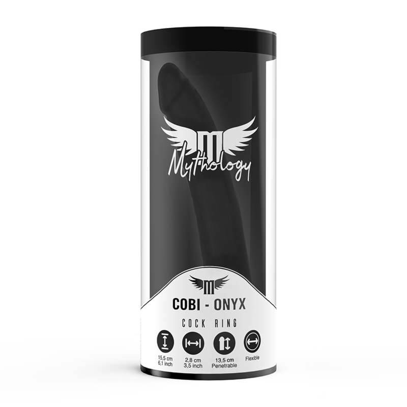 Mythology - cobi onyx dildo anal con anillos para pene y testículos 13 cm