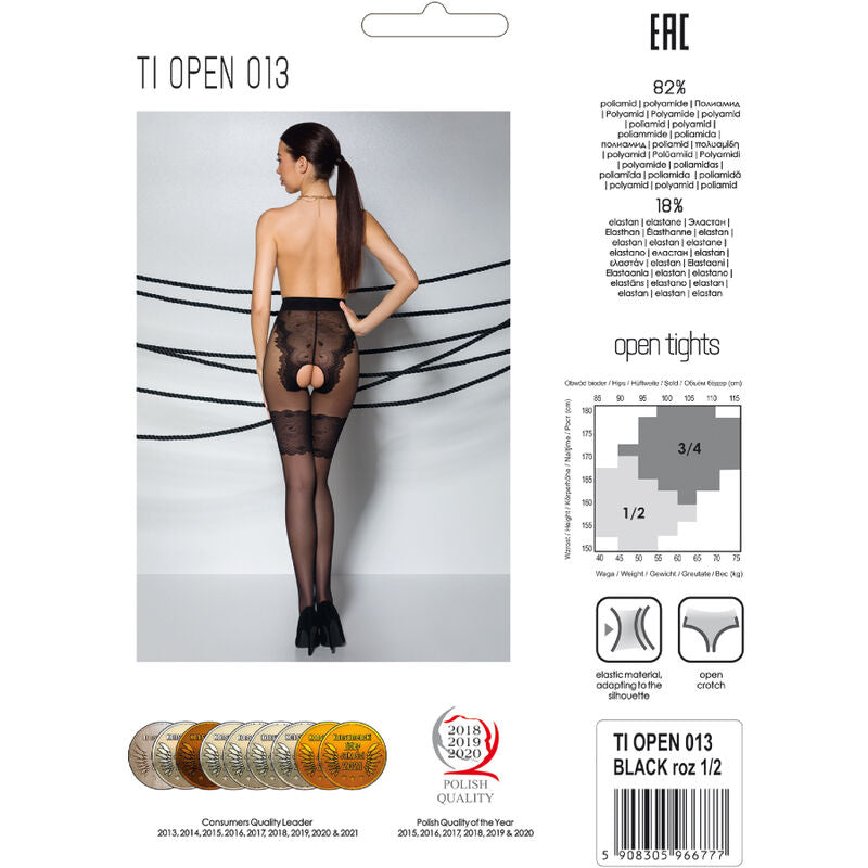 Passion - tiopen 013 medias negro 3/4 (20/40 den)
