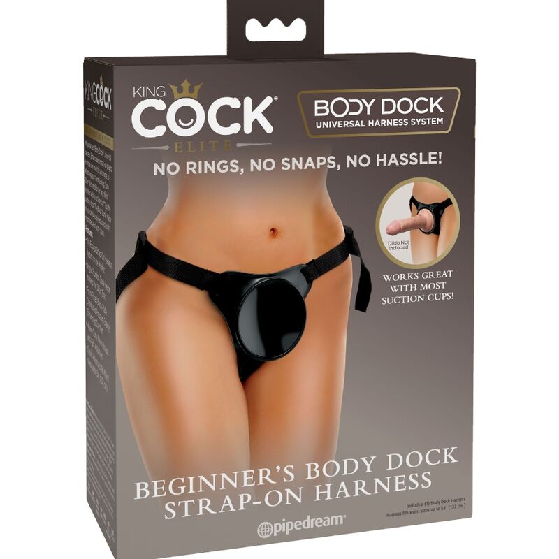 Strap-On Dildo King Cock Elite Imbragatura Regolabile per Principianti Nera