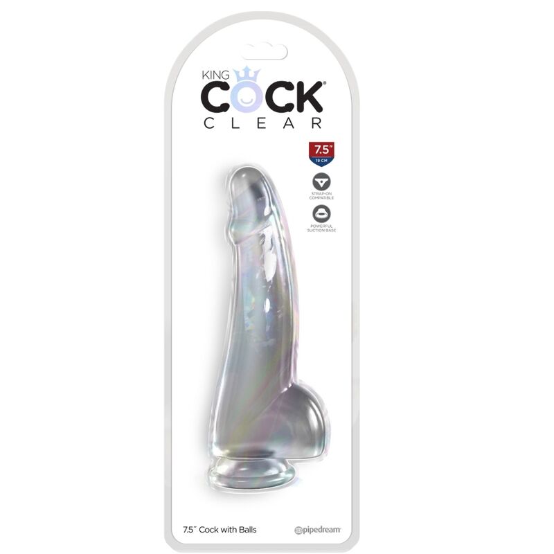 King cock clear - dildo con testicoli 15,2 cm trasparente