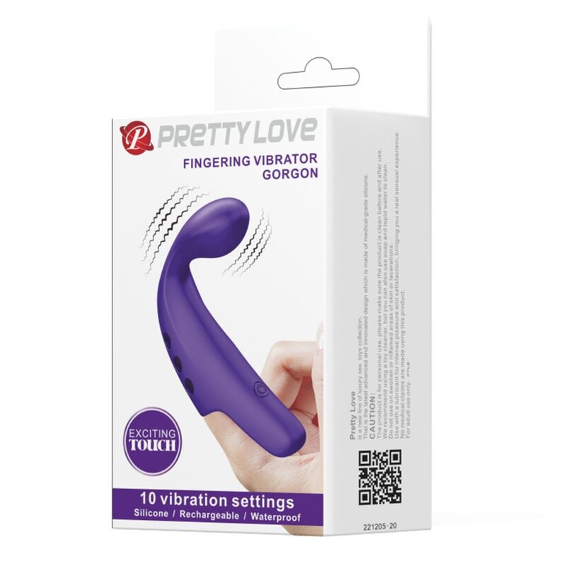 Pretty love - vibratore da dita ricaricabile gorgon viola