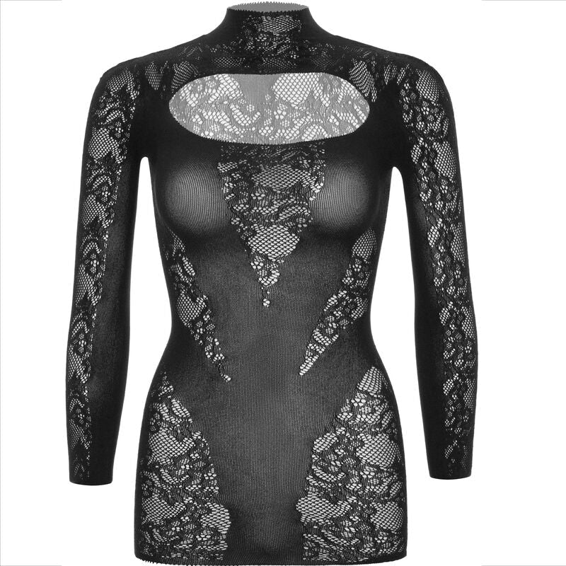 Leg avenue -vestito mini con pizzo manica lunga rosso
