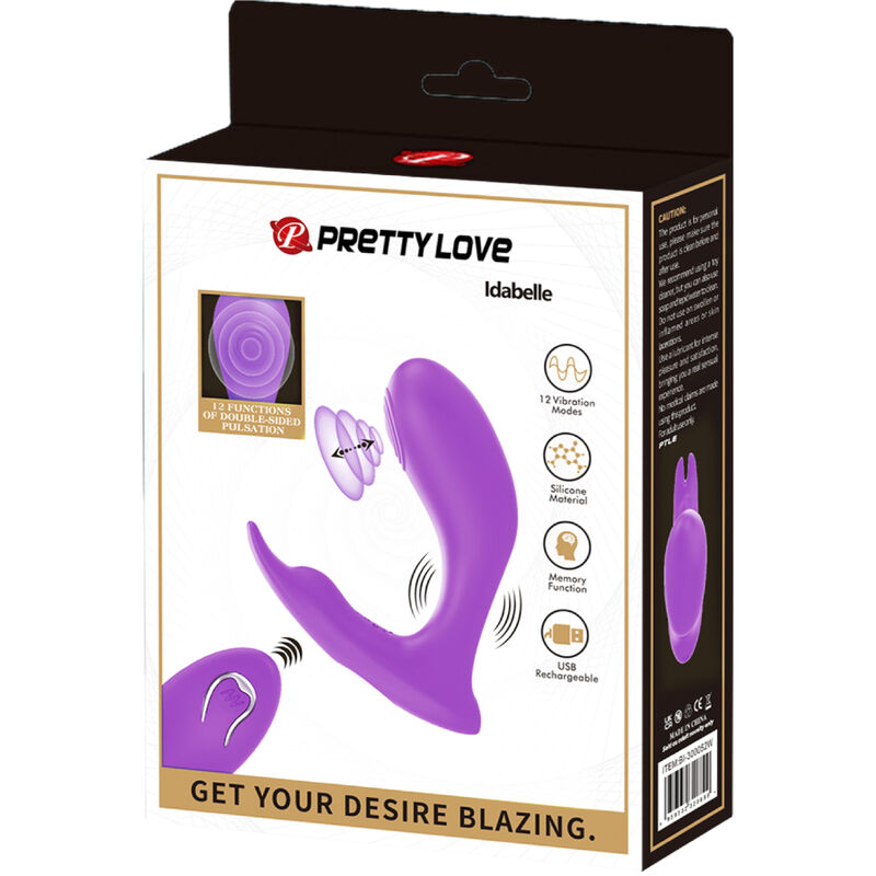 Pretty love - telecomando idabelle vibrazione e pulsazione viola