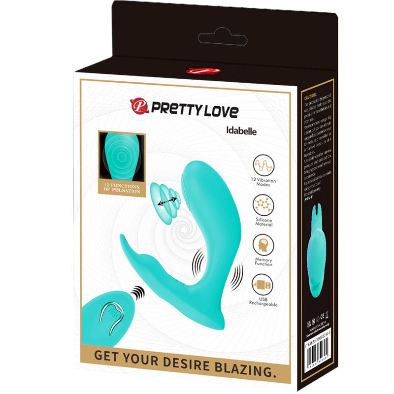 Pretty love - telecomando idabelle vibrazione e pulsazione blu