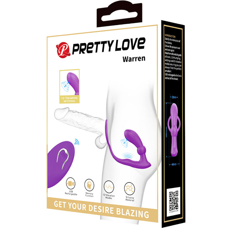 Pretty love - anneau anal et vibreur Warren violet