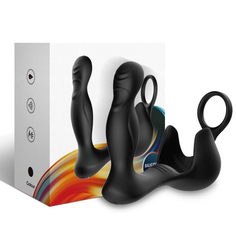 Armony - vibratore surround anale e stimolatore testicolo e anello telecomando nero