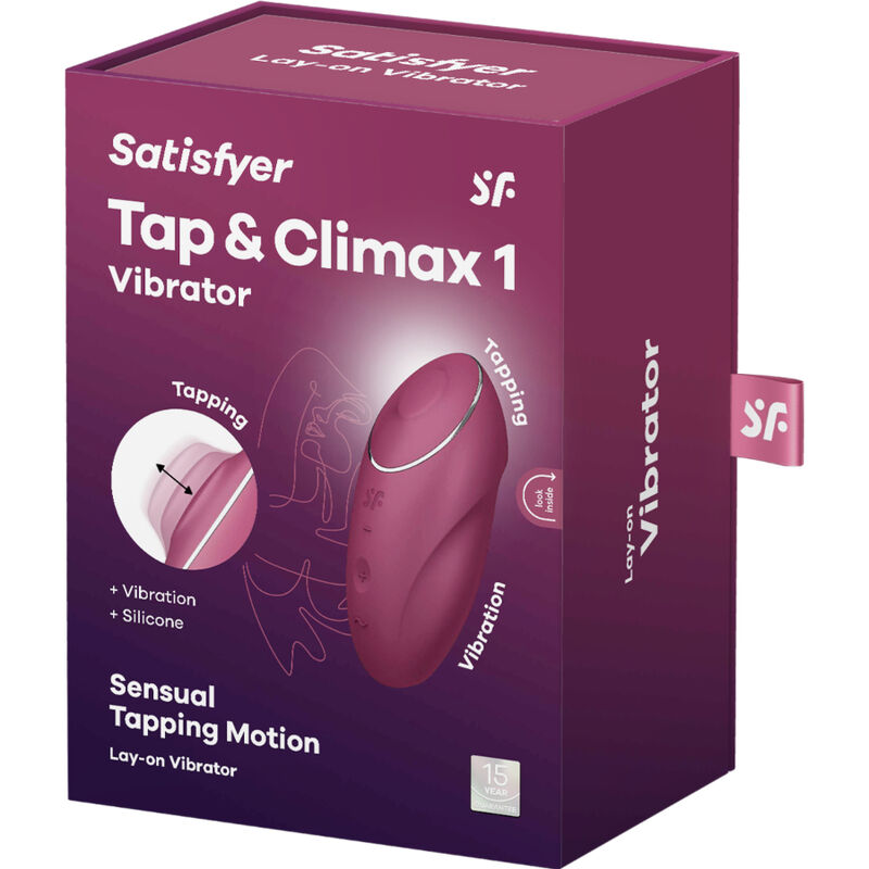 Satisfyer - tap & climax 1 vibromasseur à poser rouge