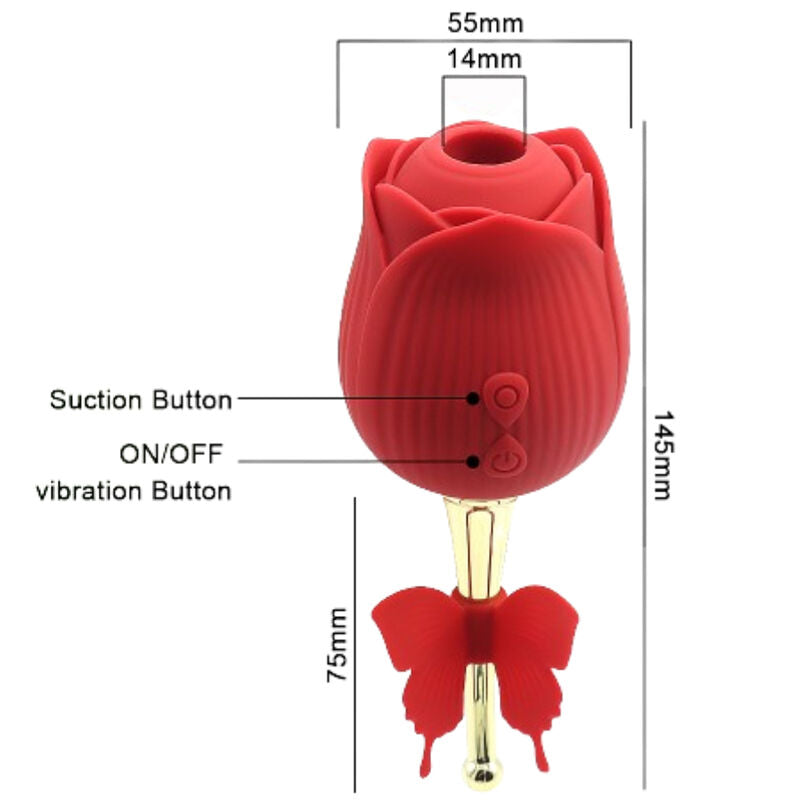 Sucette clitoridienne Armony Flower Butterfly Rouge