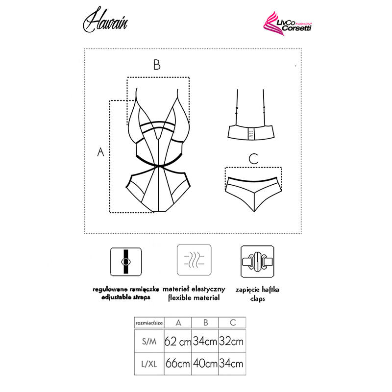 Livco corsets fashion - hawaïen LC 90665 corps noir