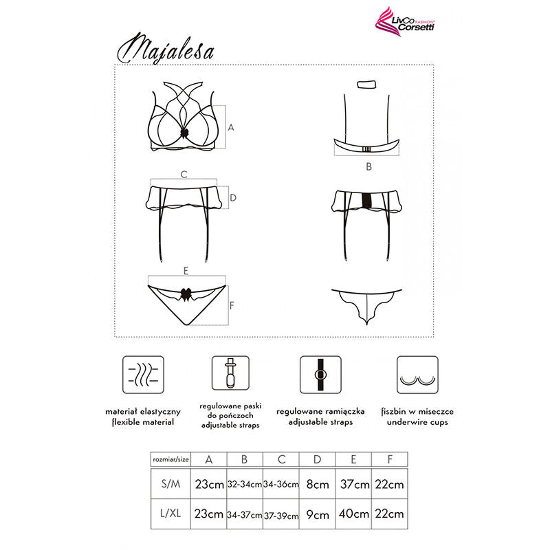 Livco corsetti fashion - majalesa lc 90526 reggiseno + reggiseno + slip nero