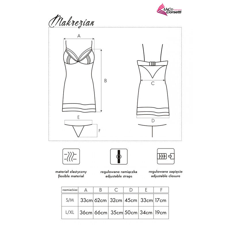 Livco corsetti fashion - makrezian lc 90545 camicia + panty nero