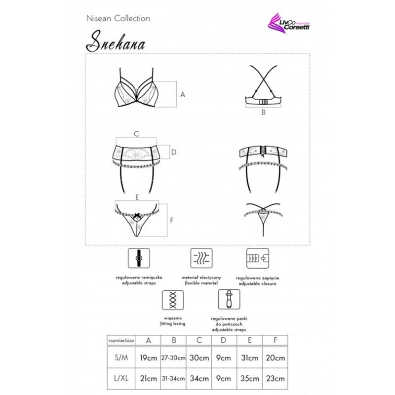 Livco corsets mode - snehana lc 90443 soutien-gorge + soutien-gorge + slip noir