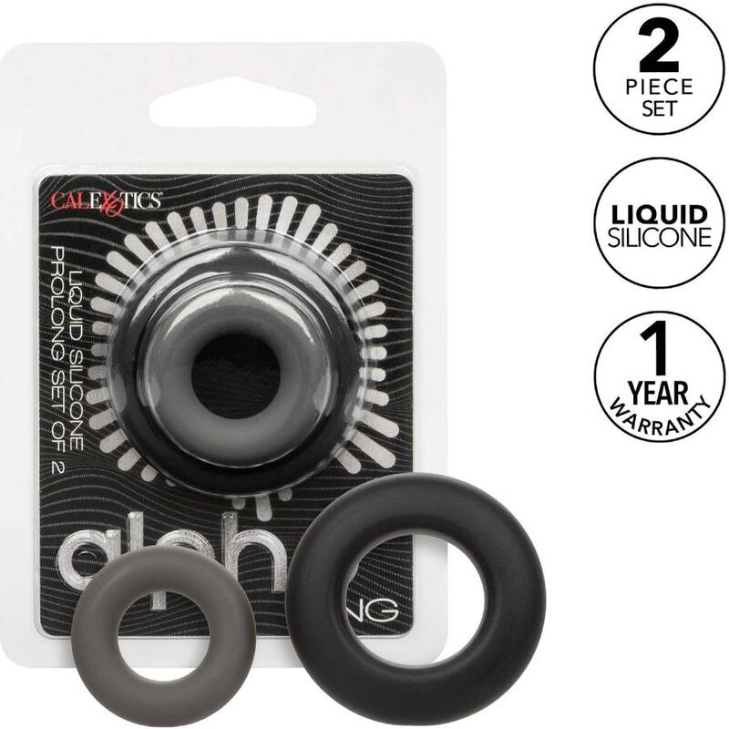 CALEXOTICS - ALPHA ENSEMBLE DE 2 ANNEAUX PROLONG GRIS