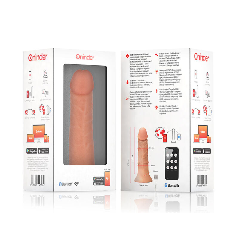 Oninder - dildo vibratore piccolo bogotã 9 velocitã naturale 17.5 cm -o- 4 cm - app gratuita