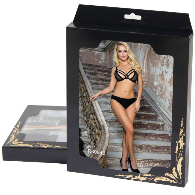 Subblime - ensemble deux pièces soutien-gorge transparent et lanières s/m