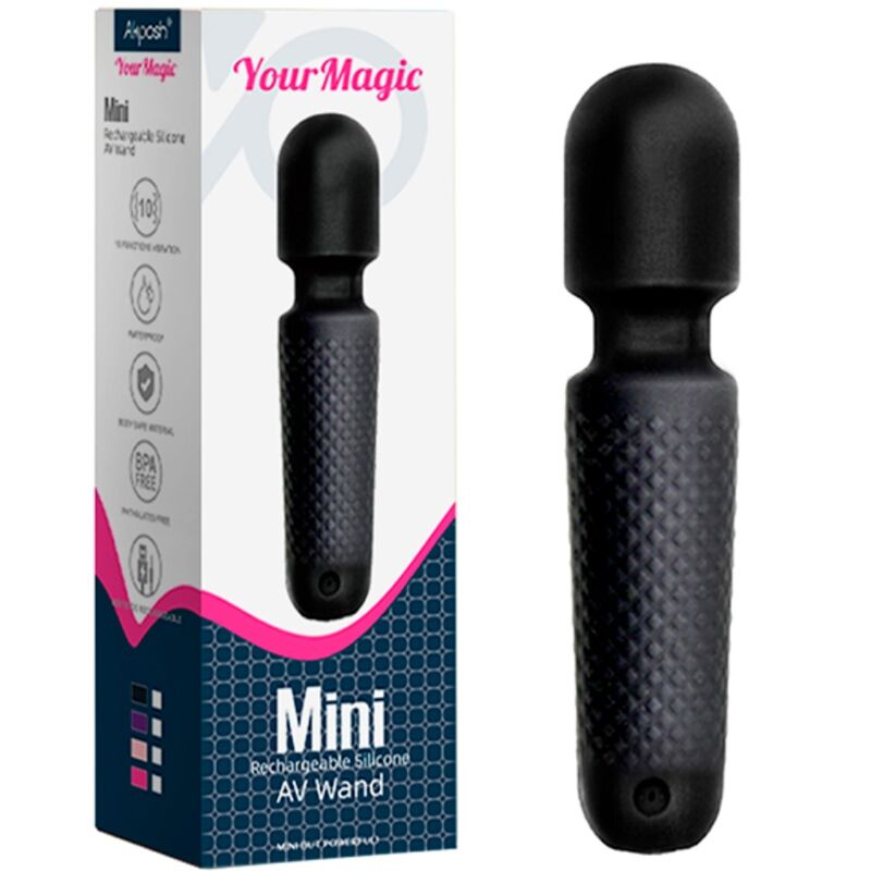 Armony - your magic massaggiatore e vibratore ricaricabile 10 vibrazioni bacchetta punti nero