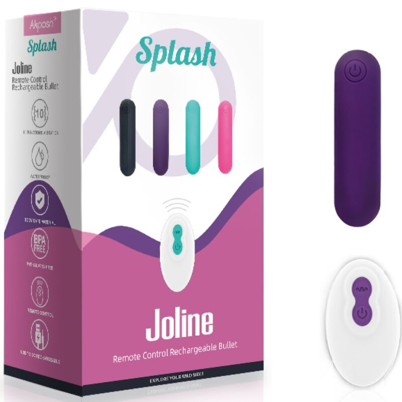 Armony - splash joline vibratore bullet in silicone telecomando 10 vibrazioni 65 x 15 cm viola