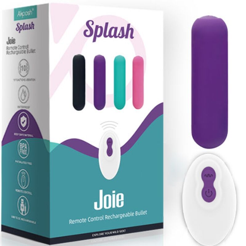 ARMONY - SPLASH JOIE VIBREUR BULLET TÉLÉCOMMANDE EN SILICONE 10 VIBRATIONS 75 X 19 CM VIOLET