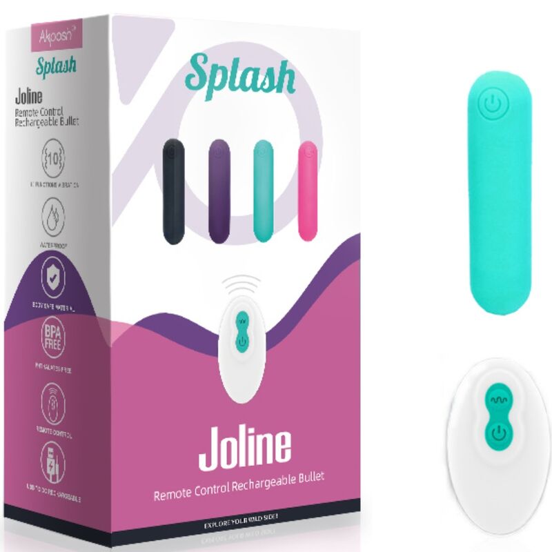 Armony - splash joline vibratore bullet in silicone telecomando 10 vibrazioni 65 x 15 cm verde
