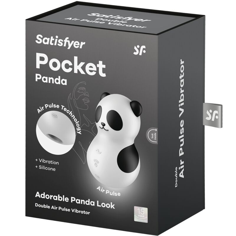 Satisfyer - Pocket Panda stimulateur et vibromasseur en noir et blanc
