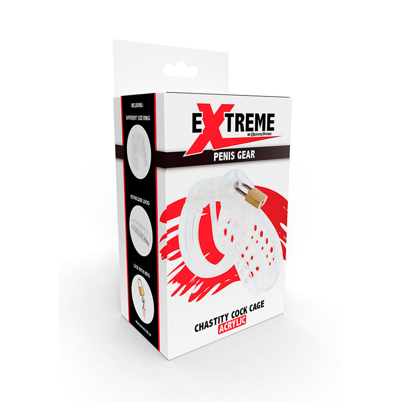 Fetish Hidden desire Penis Gear Gabbia per il pene trasparente