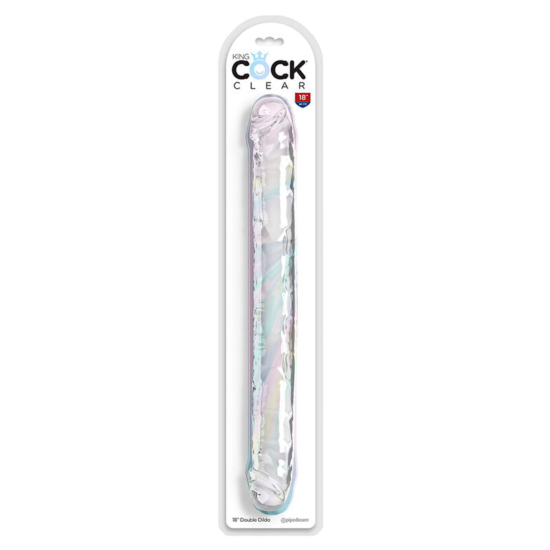 King cock - double trouble double problème 46 cm transparent