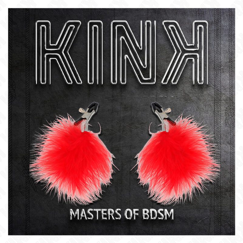 Kink - pinza per capezzoli piuma rosso 7 cm